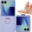 AICase for Samsung Galaxy Z Flip 7 Case with Ring, Protective Slim Thin Women Girl Cute Phone Case for Samsung Galaxy Z Flip 7 5g, Light Blue