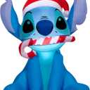 Gemmy Christmas Inflatable Stitch in Santa Hat, 3 ft Tall, Multi