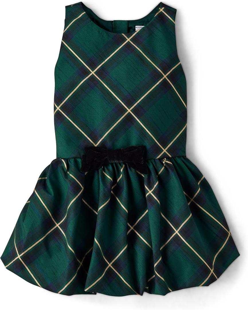 Gymboree,and Toddler Short Sleeve Dressy Dresses (12, Green Plaid Bubble)