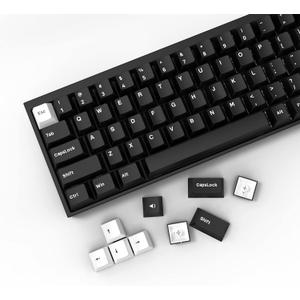 XVX WOB Keycaps 168 Keys, Double Shot PBT Custom Keycap Set, Minimalist Style White on Black Keycap, Cherry Profile Keyboard Keycaps for Cherry Gateron MX Switches Mechanical Keyboard