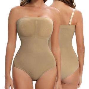Strapless Shapewear for Women, Tummy Control Triangle Bodysuit, Body Shaper Tank Top L