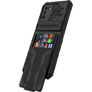 for Samsung Galaxy A03s Wallet Case with Credit Card Holder Stand Kickstand Slim Rugged Shockproof Heavy Duty Defender Armor 【Military Grade】 Protective Phone Case - Black