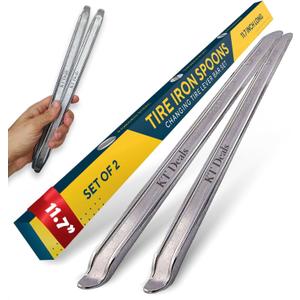 Tire Iron Spoons Changing Tire Lever Bar Set Repair Tool Kit Tyre Changer Remover Heavy Duty Metal Steel for Motorcycle Bike Scooter Bicycle Mower (2pc 11.7 INCH)