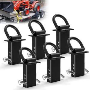 5/8 Stake Pocket Tie Down D Rings,Heavy Duty Trailer D Rings with Anti-loss Pin, Adjustable Utility Trailer D Rings 18000 LBS Capacity for Flatbed Cargo Trucks and Trailers,Trailer Accessories 6 Pack