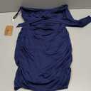 AISIZE Women's Classic Keyhole Neck Wrap Cocktail Party Sheath Dress, Medium, Navy Blue