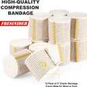 FRESINIDER Premium Elastic Bandage Wrap 2 Inch, 12 Pack, Hook and Loop | For Sprained Wrists, Fingers & Ankles Wrap, Secure , No Clips Needed Comfortable & Reusable for First Aid, Sport