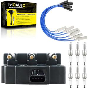 Set of 1 Ignition Coils Pack UF305 56029098AA & 6 PCS Iridium Spark Plugs with Wire Set Compatible with Chrysler Dodge Pacifica Town Country Voyager Grand Caravan Routan - V6 3.3L