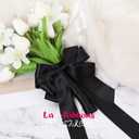 LaRibbons Black Satin Ribbon 1 1/2 Inch 50 Yards Double Faced Red Silk Ribbon for Flower Bouquet Crafts Gift Wrapping Bow Christmas Decoration