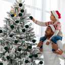 24 Pcs Velvet Christmas Balls Ornaments,Green Christmas Ornaments Include 12Pcs 3.15Inch Xmas Balls 12 Vintage Ribbon Bows,Green Ornaments for Christmas Tree and Indoor Holiday Decor