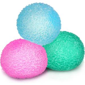 3pcs 1.45 Textured Stress Balls - Silky Soft Memory Gel - Squeeze Balls Fidget Balls for Anxiety Stress Relief Warm Series - Squishy Fidget Toy for Kids and Adults - Pack of 3