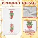 Merry Chinoiserie Christmas Kitchen Towels, Red Porcelain Tree Hand Towels for Bathroom, Red Bow Dish Towels, Kitchen Bathroom Decor, 16x24 Inch