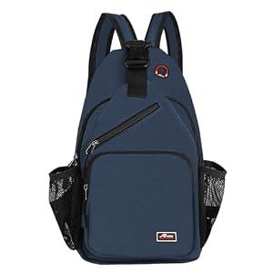 Afreter Crossbody Sling Backpack Men and Women Sling Bag Shoulder Backpack Travel Hiking Chest Bag Daypack (Navy Blue)