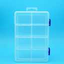 Plastic Compartment Storage Box With Adjustable Divider Removable Grid Compartment for Jewelry Small Accessories Hardware Fitting (8 Grids-Large x 1 Pack)