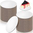 Honeydak 50 Pack Golden Cake Base Grease Proof Circle Plate Cardboard Rounds Mini Boards Laminated Mousse 4 Inch for Kitchen Baking Caking Pizza Dessert Cupcake Tiered Tray Display, Whit