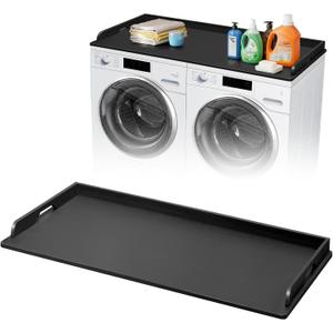 Washer Dryer Countertop, 54 x 27.5 Inch Laundry Topper for Washer and Dryer, Water Resistant MDF Laundry Countertop for Room Organization, 200 Lb Capacity, Black