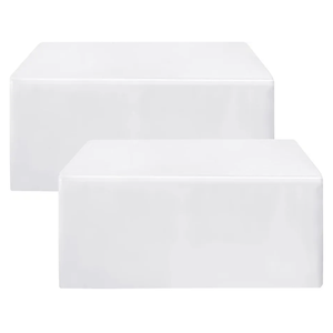 Fitted White Tableclothes - 2 Pack Rectangle Table Covers for 6 Foot Tables, Polyester Fabric Tablecloths for Christmas, Parties, Wedding, Trade Show