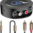 Bluetooth 5.2 Receiver for Home Stereo AUX Adapter for HiFi Music Streaming, Wired Speakers, with AUX 3.5mm/RCA, Long Range,Low Latency and HD Audio