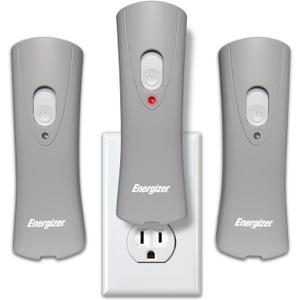 Energizer Auto-On LED Flashlights Rechargeable (3-Pack) for Home Power Failure, Plug in LED Flashlight for Power Outage, Night Light, Hurricane Preparedness (Gray)
