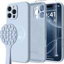 for iPhone 16 Pro Max Silicone Case Soft Protective Shockproof Magnetic Case Compatible MagSafe iPhone 16 Pro Max 6.9" Silicones Phone Case (Baby Blue)