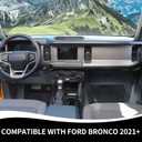 RAZPOY for Bronco Dash Panel Cover, Center Console Dashboard Trim Compatible with 2021-2025 Ford Bronco Carbon Fiber Interior Accessories