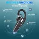 Bluetooth Earpiece Single Ear Business Earbuds with Bluetooth 6.1,Bluetooth Headset for 100H Standby Time,800mAh Battery,Wireless Headset with Mic,Bluetooth Headset for Driving,Work,Trucker,Office