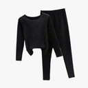 Women Seamless Thermal Underwear Two-Piece Set Double-Sided Velour Thermal Underwear, SIZE M