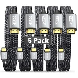 USB C to HDMI Cable 6ft [5 Pack] 4K USB 3.1 Type-C to HDMI 2.0 Cord [Thunderbolt 3/4 Compatible] with MacBook Pro/Air,Galaxy S8 to S23,iPhone 15 Pro/Max,iPad Pro, iMac, Surface