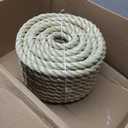 LABLT 1 inch Twisted ProManila Rope Cordage, 100 feet UnManila 3 Strand Synthetic Polypropylene Rope Tan Thick Polypropylene Cord for Indoor Outdoor Use, Tug of War, Marine