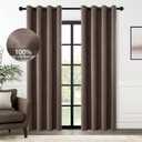 ChrisDowa 100% Blackout Brown Solid Curtains 84 Inches Long 2 Panels for Bedroom Living Room,Farmhouse Room Darkening Thermal Insulated Soundproof Grommet Top Window Treatment Drapes,52x84