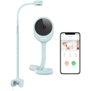 NETVUE Peekababy Baby Camera Monitor, Wireless Baby Monitor with Camera & Audio, 4-in-1 Crib Mount, Smart App, Sleep Analysis & Two-Way Talk (Blue)