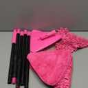 JEHONN Wall Mop with Long Handle 80 inches, Upgraded 180° Collapsible Baseboard Cleaner Tool with Squeegee, Ceiling Duster with 3 Microfiber and 3 Chenille Pads for Cleaning Window, Cabinet (Rose Red)