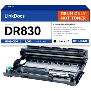 LinkDocs DR830 Drum Replacement for Brother DR830 DR-830 Drum Unit Used with Brother Printer HL-L2460DW HL-L2405W HL-L2400D DCP-L2640DW MFC-L2820DW HL-L2465DW HL-L2480DW (Not TN830 TN-830 Toner)