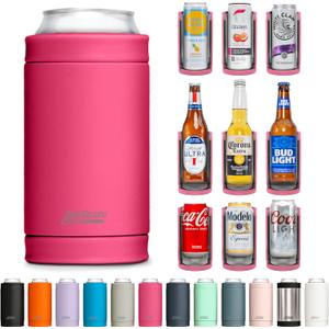 3 in 1 Insulated Can Cooler - 15+ Colors - Universal Size for 12 oz Cans, Slim Cans, and Bottles (Magenta)