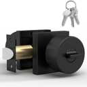Mega Handles SUANA Entrance Door Knob for Entrance, Bedroom and Bathroom, Reversible Heavy Duty Design Door Knobs, Fits All Standard Door Sizes, Screws Included - Matte Black (1 Pack)