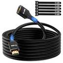 8K HDMI Extension Cable 15 FT, HDMI 2.1 Ultra High Speed Male to Female Cord Adapter, 26AWG OFC Conductor, Compatible with Roku TV Stick PS5 PS4 Xbox Laptop PC Player Google Chromecast Wii U HDTV