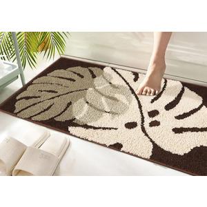 Hi Space Bathroom Rugs Mat 16×24IN Brown Leaves Bath Mat for Bathroom Non Slip Machine Washable Soft Absorbent Cute Bath Rug Plush Bath Carpet for Tub Shower Sink Fluffy Entryway Doormat Amazon's Choice