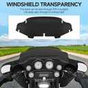 Motorcycle 6 inch Windshield Windscreen Windshield Fit For 1996-2013 Harley Davidson Touring Street Glide Electra Glide Tri Glide Flht Flhx Flhtk Flhtc Flhtcu, Black