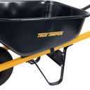 True Temper R6STFFEC 6 Cu. Ft Steel Tray Wheelbarrow with Never Flat Tire & Steel Handles, Black