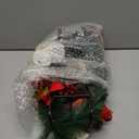 Joliyoou Christmas Tabletop Centerpieces, 17.5" L Christmas Poinsettia Candle Holder with 3 Battery Operated Light Up Candle Lights, Metal Candelabrum for Xmas Holiday Table Mantel Decoration