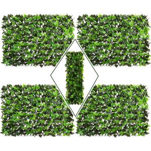 DOEWORKS Expandable Fence Privacy Screen for Balcony Patio Outdoor, 4PCS Faux Ivy Fencing Panel for Backdrop Garden Backyard Home Decorations