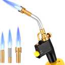 Propane Torch Head with 3 Nozzles, Trigger Start Ignition for High Intensity Welding, Soldering, Cooking (Gas Tank Not Included)