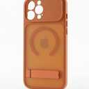 BXYJY for iPhone 17 Pro Max Case Magnetic with Stand, Camera Control Button, Full Lens Protection, Compatible with MagSafe, Military Grade, Translucent Thin Women Men Hard Case for 17 Pro Max, Orange