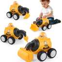 Construction Toys for 2 3 4 5 Years Old Boys Girls Kid Toddlers, Press to Go Engineering Friction Inertia Car Toys for 18 Month, Sandbox Excavator Truck Toys Vehicles, Valentines Day Gifts