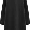 CHICWISH Women Open Front Knit Long Cardigan Patch Pocket Long Sleeve Fall Winter Casual Chunky Coatigan Sweater Coat (Black, S)