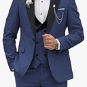 Wangyue Men's Tuxedo Suit 3 Piece Slim Fit Suit for Men Tuxedo for Men Wedding Party Dinner Prom, Size XL