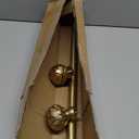 1 Inch Single Curtain Rods 72 to 144 Inches Adjustable Drapery Rods for Window width 68 to 140 Inches, Carved Leaves Finials, Brushed Gold
