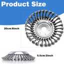 8 Inch Unbreakable Wired Trimmer Blade for Weed Eater, Steel Wire Rotary Brush Cutter Trimmer Head, Weed Eater Head for Moss Grass Rust Removal, Paving Stone, Pavement Joints or Driveway