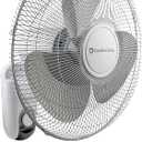 Comfort Zone Oscillating Wall Mount Fan with Adjustable Tilt, 16 inch, 3 Speed, Metal Grille, 90 Degree Oscillation, Airflow 14.07 ft/sec, Ideal for Home, Bedroom, Gym & Office, CZ16W