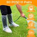 2 x 10 Pairs Waterproof Shoe Covers for Rain,Non-Slip Indoor Outdoor Rain Cover for Shoes,Disposable Plastic Rain Shoe Covers,Plastic Over shoes for Men Women,Water Proof Boot Protector(Clear,Larger)