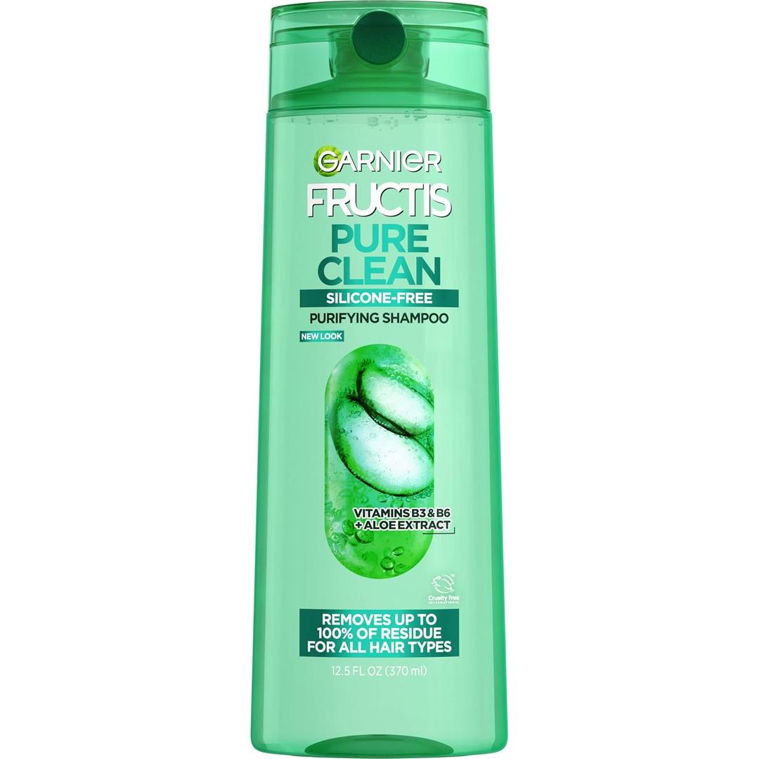 Garnier Fructis Pure Clean Purifying Shampoo, Silicone-Free, 12.5 Fl Oz, 1 Count